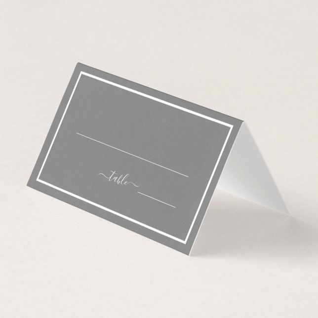 Carte de Mariage minimaliste gris et blanc (Front)