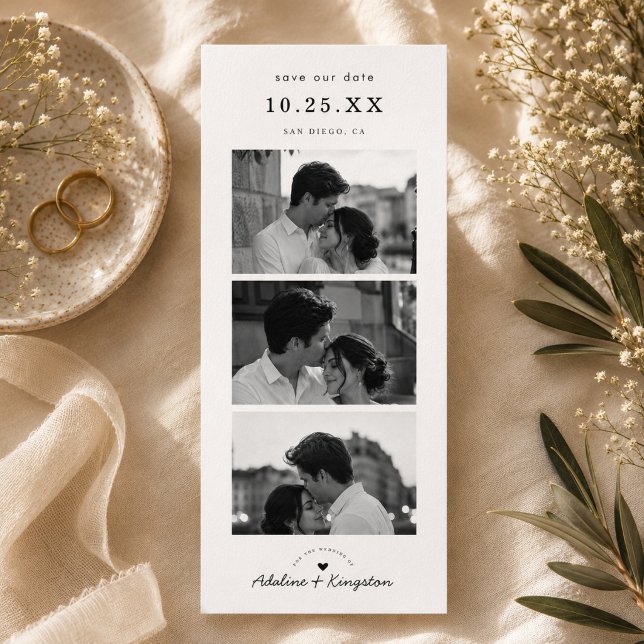 Carte de mariage moderne avec photomaton pour anno (Créateur téléchargé)