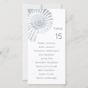 Carte de mariage moderne Blue Shell Beach