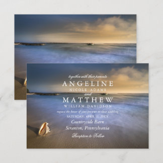 Carte de Mariage moderne Fade Tropical Beach Sea