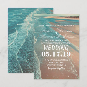 Carte de Mariage moderne Fade Tropical Beach Sea