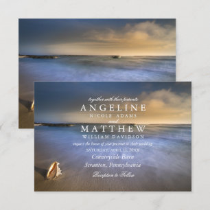 Carte de Mariage moderne Fade Tropical Beach Sea