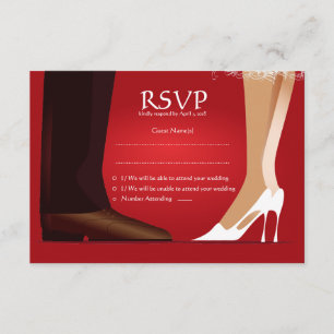 Carte de Mariage moderne RSVP pour mariée et chamb