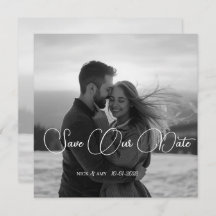 Carte de mariage moderne simple personnalisée