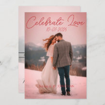 Carte de mariage moderne simple personnalisée