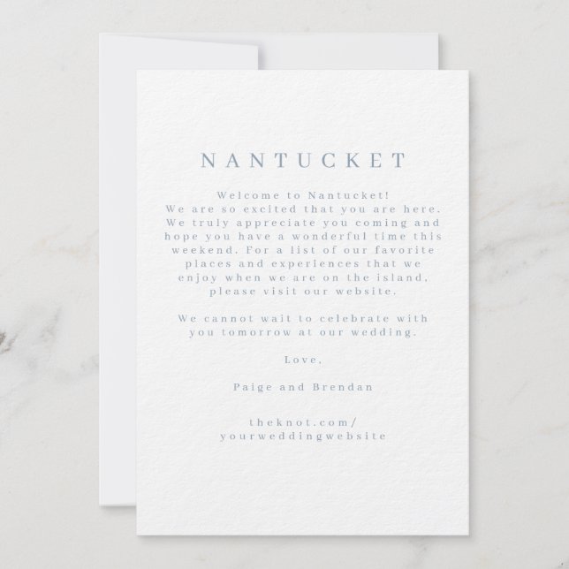 Carte de Mariage Nantucket (Devant)