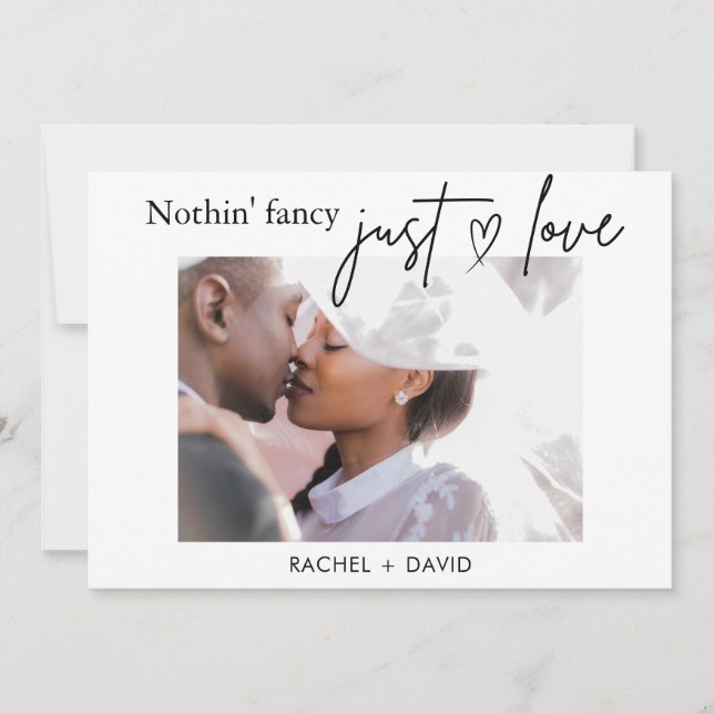 Carte de mariage numérique Nous nous sommes enfuis (Devant)