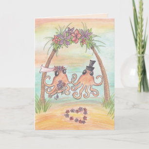 Carte de mariage Octopus Beach