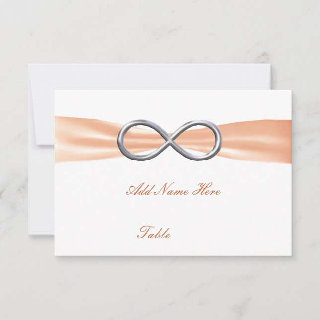 Carte de Mariage Orange Infinity Table (Devant)