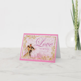 Carte de Mariage ou d'anniversaire Love Never Fail