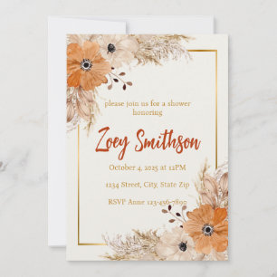 Carte de mariage ou de baby shower à thème floral 