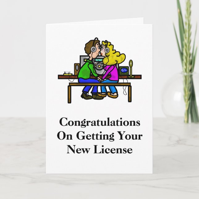 Carte de mariage ou de Mariage Ham Radio Couple (Devant)