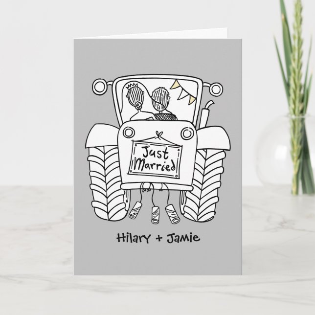 Carte de Mariage Pays Tracteur (Devant)