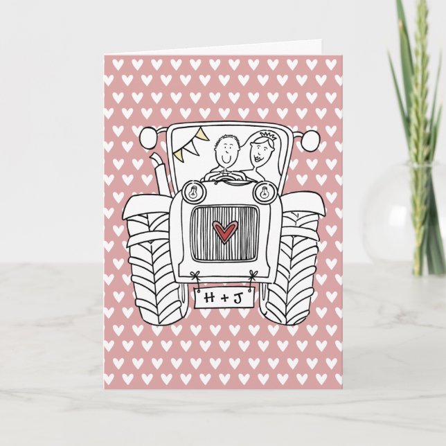 Carte de Mariage Pays Tracteur (Devant)