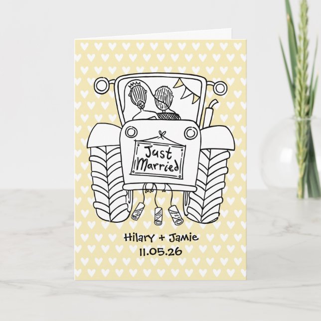 Carte de Mariage Pays Tracteur (Devant)
