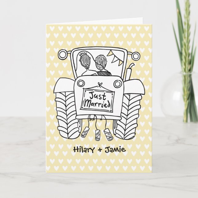 Carte de Mariage Pays Tracteur (Devant)