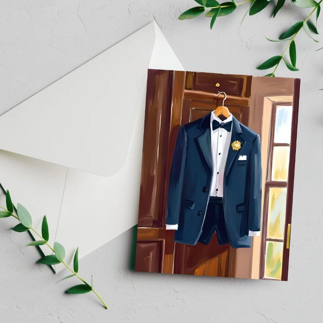 Carte de mariage peinte du smoking des garçons d'h (Créateur téléchargé)