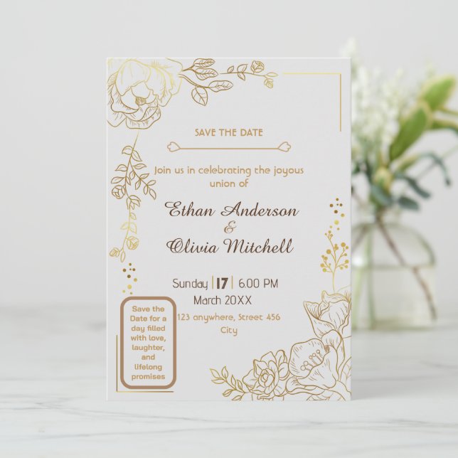 Carte de mariage personnalisable (Debout devant)