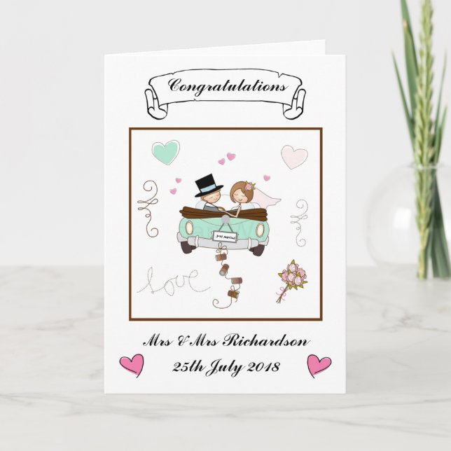 Carte de mariage personnalisée (Devant)