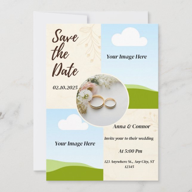 carte de mariage personnalisée champs de lavande (Devant)