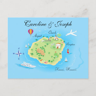 Carte de mariage personnalisée - Illustré