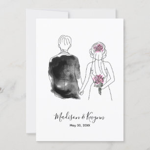 Carte de mariage personnalisée pour mariée et mari
