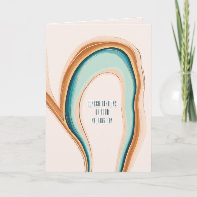 Carte de mariage personnalisée Soft Swirl (Devant)