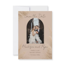Carte de mariage photo des Pampas chuchotantes pou