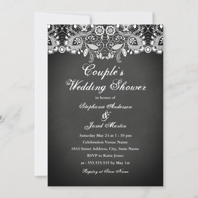 Carte de mariage pour couples avec dentelle sur ta (Devant)