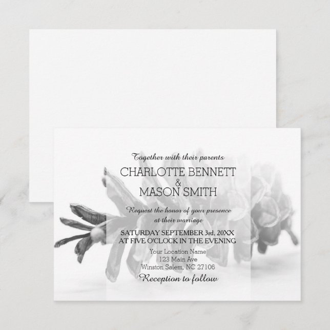 Carte de Mariage pour le Pinecone et le Snowflakes (Devant / Derrière)