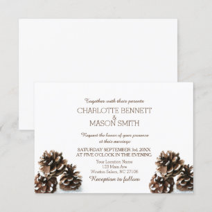 Carte de Mariage pour le Pinecone et le Snowflakes