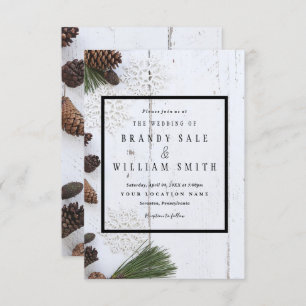 Carte de Mariage pour le Pinecone et le Snowflakes