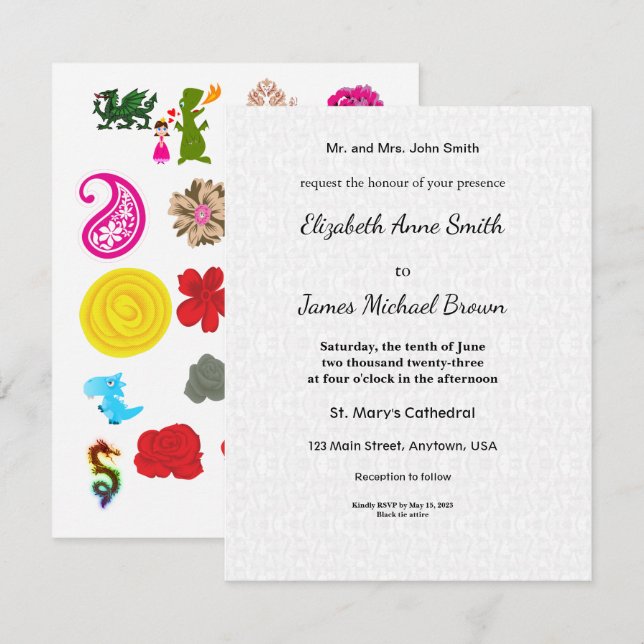 Carte de mariage pour sauvegarder la date Mignonne (Devant / Derrière)