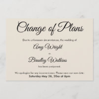 Carte de Mariage reportée à la carte Cream Change 