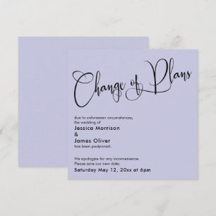 Carte de Mariage reportée du changement de plan du
