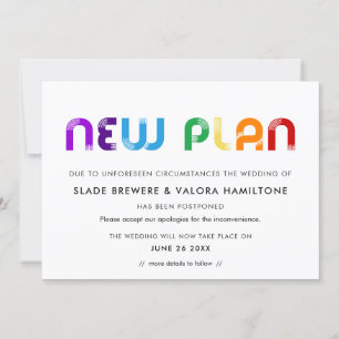 Carte de mariage reportée Nouveau plan Rainbow