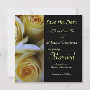Carte de mariage Rose Jaune pour annoncer la date