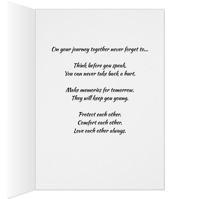 Carte de mariage Rose Rouge (Intérieur (Droit))