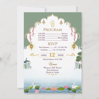 Carte de Mariage Royal Hindou Temple Arch