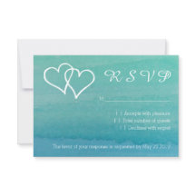 Carte de mariage RSVP couleur bleu turquoise