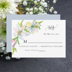 Carte de mariage RSVP Floral Aquarelle Moderne Sim