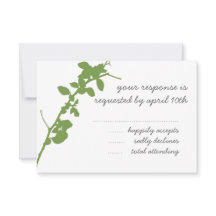 Carte de mariage RSVP pour Branche verte moderne