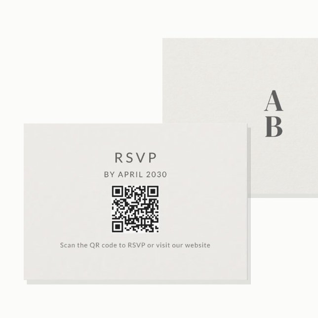 Carte de mariage RSVP QR minimale (Créateur téléchargé)