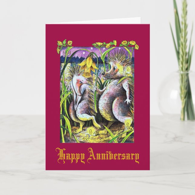 Carte de mariage Rubis pour hérisson (Devant)