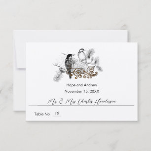 Carte de Mariage Rustic Woodpecker Inséparables