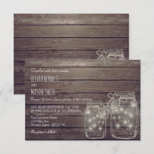 Carte de mariage rustique élégante de sangria de