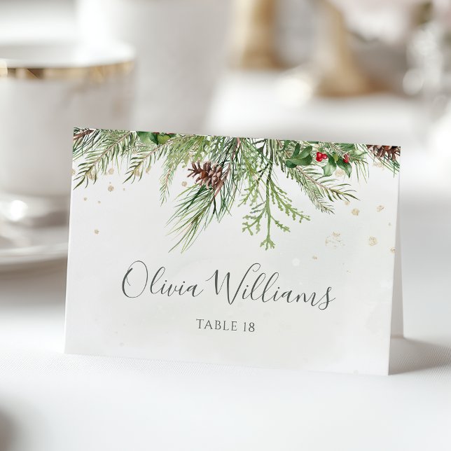 Carte de Mariage Rustique Winter Greenery (Créateur téléchargé)