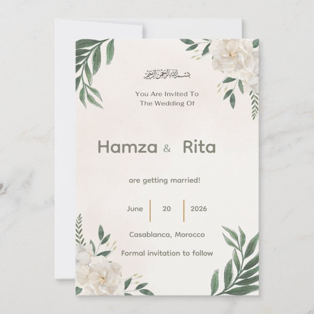 Carte de Mariage Save The Date  (Devant)