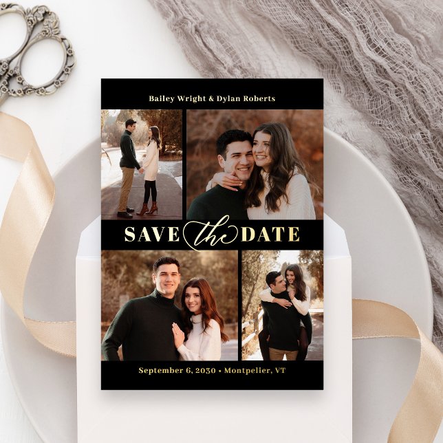 Carte de mariage "Save The Date" en collage raffin (Créateur téléchargé)