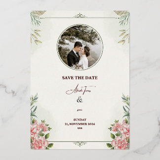 Carte de mariage "Save the Date" florale romantiqu